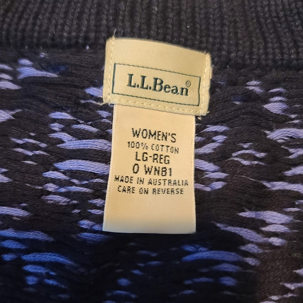 Vintage L.L. Bean 100% Cotton Button Cardigan Large - Picture 4 of 5